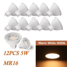 MR16 GU5.3 LED Bulbs 12V 5W 3000K 450LM 50W Halogen Equivalent Spotlight 12PCS