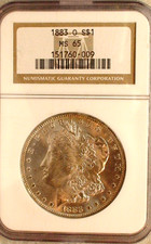 1883 O Morgan Dollar NGC MS65 LUSTROUS GEM IN OLDER HOLDER $1 Coin!