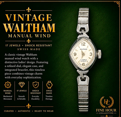 Waltham Vintage Women's Manual Wind 17J Swiss Shock Resist Silver Dial Watch