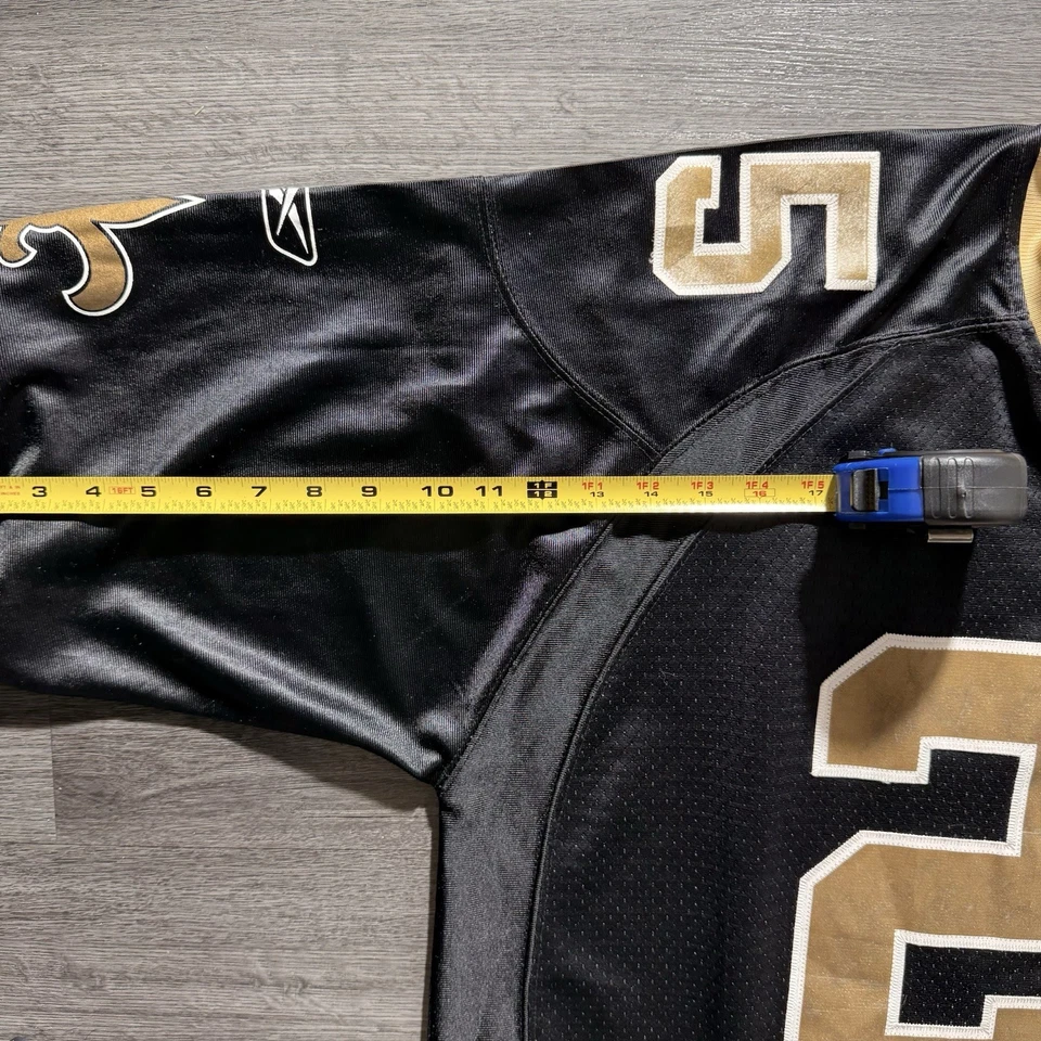 Camiseta cosida negra de colección Reebok New Orleans Saints Reggie Bush #25 talla 2XL de la NFL Foto 4 de 4