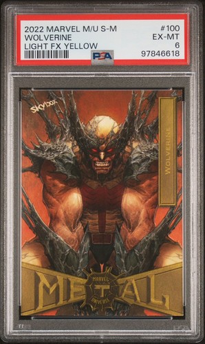 2022 Marvel Metal Universe Spider-Man ~ WOLVERINE #100 ~ Light FX Yellow ~ PSA 6 - 第 1/3 張圖片