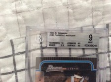 2003-04 Bowman #140 Carmelo Anthony BGS 9 mint