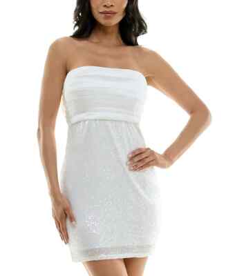 cute white bodycon dresses ZAPAKA Women White Cute Graduation Dress with Appliques Spaghetti Straps Bodycon Engagement Party Dress with Beading, White / US2