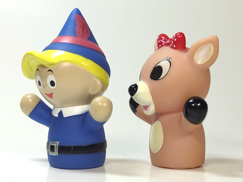 Prestige Toys Rudolph the Red Nosed Reindeer Finger Puppets Hermey and Clarice - Picture 3 of 9