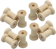 Empty Thread Wooden Spools, 20Pcs Unfinished Wooden Spools for Crafts and Sewing