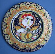 ROSENTHAL Wiinblad ENGEL MIT HARFE Rückseite signiert! Weihnachtsteller 1978 OVP