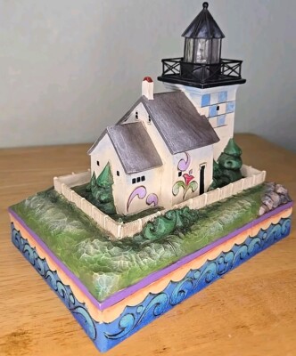 Jim Shore 'Beacon Of Mount Hope Bay  2008 Lighted Lighthouse 4013220 Works! 