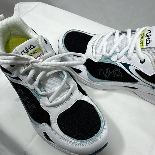 Ryka Women's Standout Athletic Walking Low Top Shoes White/Black/Blue Sz. 8.5 M - Picture 3 of 9
