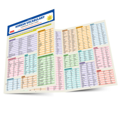 Korean Vocabulary Language Study Card: Key Vocabulary For Topik Test (Onlin...