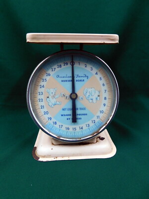 Vintage American Family Baby Nursery Scale ~ Works 30 lbs Tested