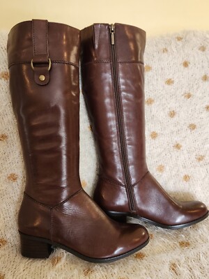 Franco FORTINI Brown Leather Knee Boot Size