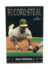 1991 Leaf Gold Leaf Rickey Henderson Record Steal #BC26 Stolen Bases King! L@@K