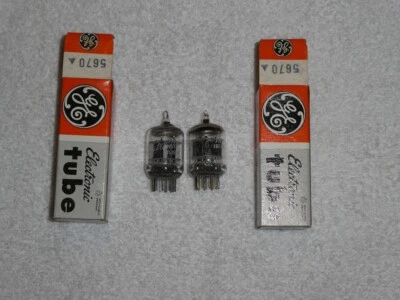 GENERAL ELECTRIC Tubos 6N3, 6N3P, 5670 NOS mil. gema.Par de barbilla. Verst., Dynavox TPR-3, TPR-1
