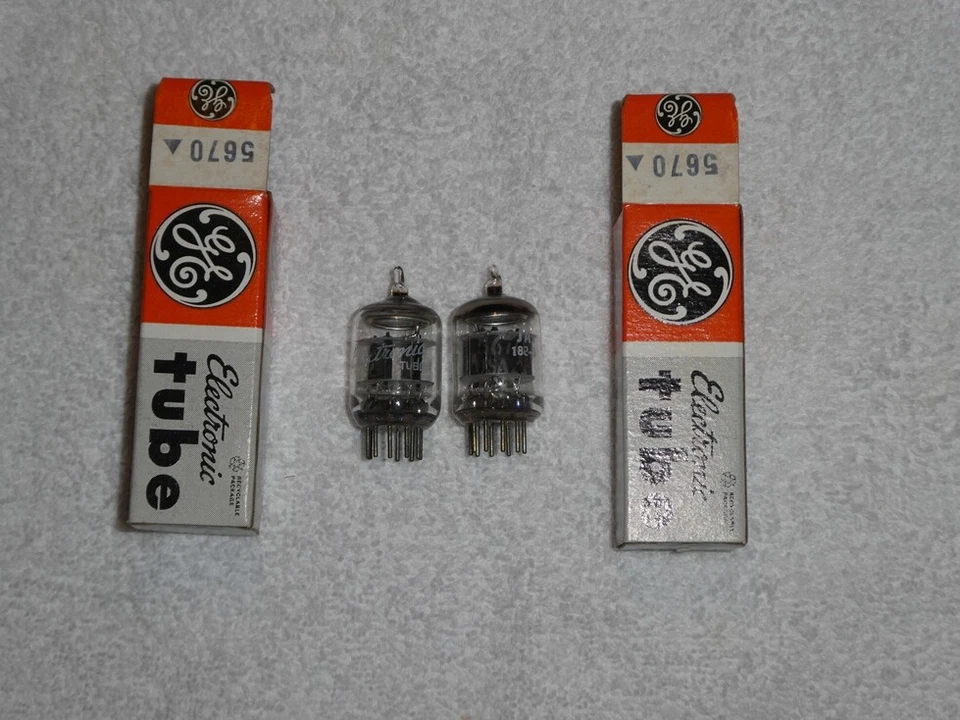 GENERAL ELECTRIC Tubi 6N3, 6N3P, 5670 NOS mil. coppia gem. per mento Verst., Dynavox TPR-3, TPR-1