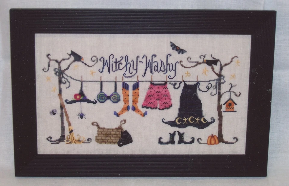 Raise The Roof Witchy Washy JAB Buttons Zweigart Belfast Linen Cross Stitch SET - Image 3 of 4