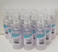 12 pk Reusable Plastic Travel Spray Bottle Clear Lid Empty Mist TSA Approved