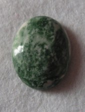 Milk Moss Agate? Oval Cabochon 30mm x 22mm, Ref AA1