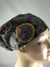 Euro Scrub Hat Kaleidoscope Surgical Cap CNOR CHEF CRNA MD Vet Dentist Colorful