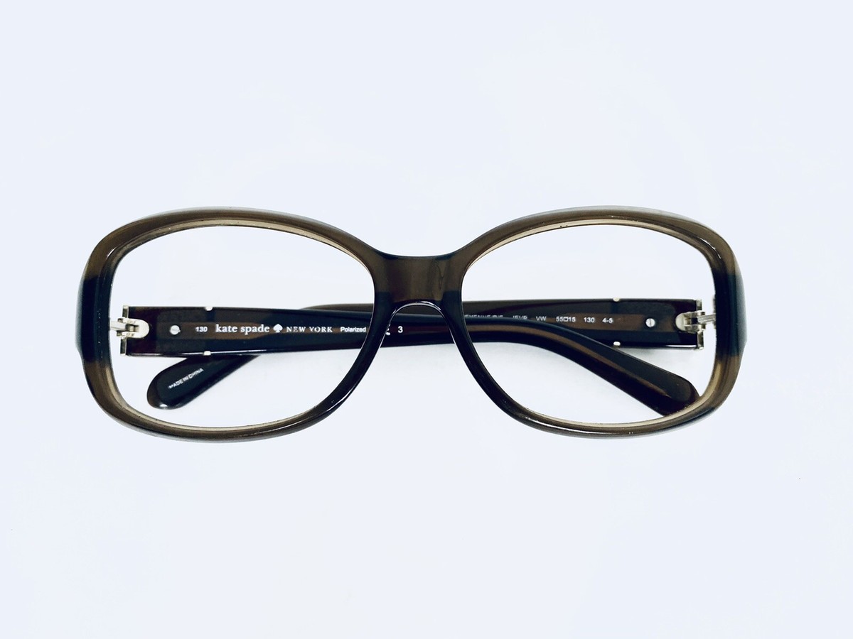 ＊ kate spade 130㎝ ＊ Kate Spade NY Oval Clear Brown Glasses Gold Accents Cheyenne