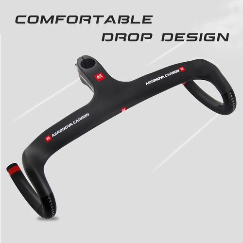 Carbon Road Aero Handlebars Inner Routing Cycling Integrated Drop Bar ...