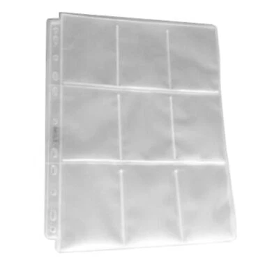 POCHETTES TRANSPARENTES A4 DE 9 CASES POUR ALBUM COLLECTION DE CARTES STANDARD