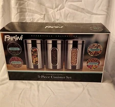 PARINI 3-piece Stainless Steel Storage Canister Set (Condition: New)