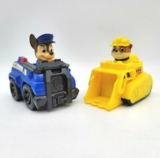 Paw Patrol Rubble Vehicle Skid Steer  Chase Figure Police Car By Spin Master