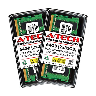 A-Tech 64GB (2x32GB) DDR4 3200MHz PC4-25600 (PC4-3200AA) CL22 ECC