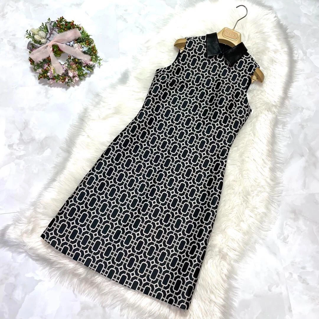 Robe GUCCI sans manches femme taille 36 laine polyester acétate soie noir