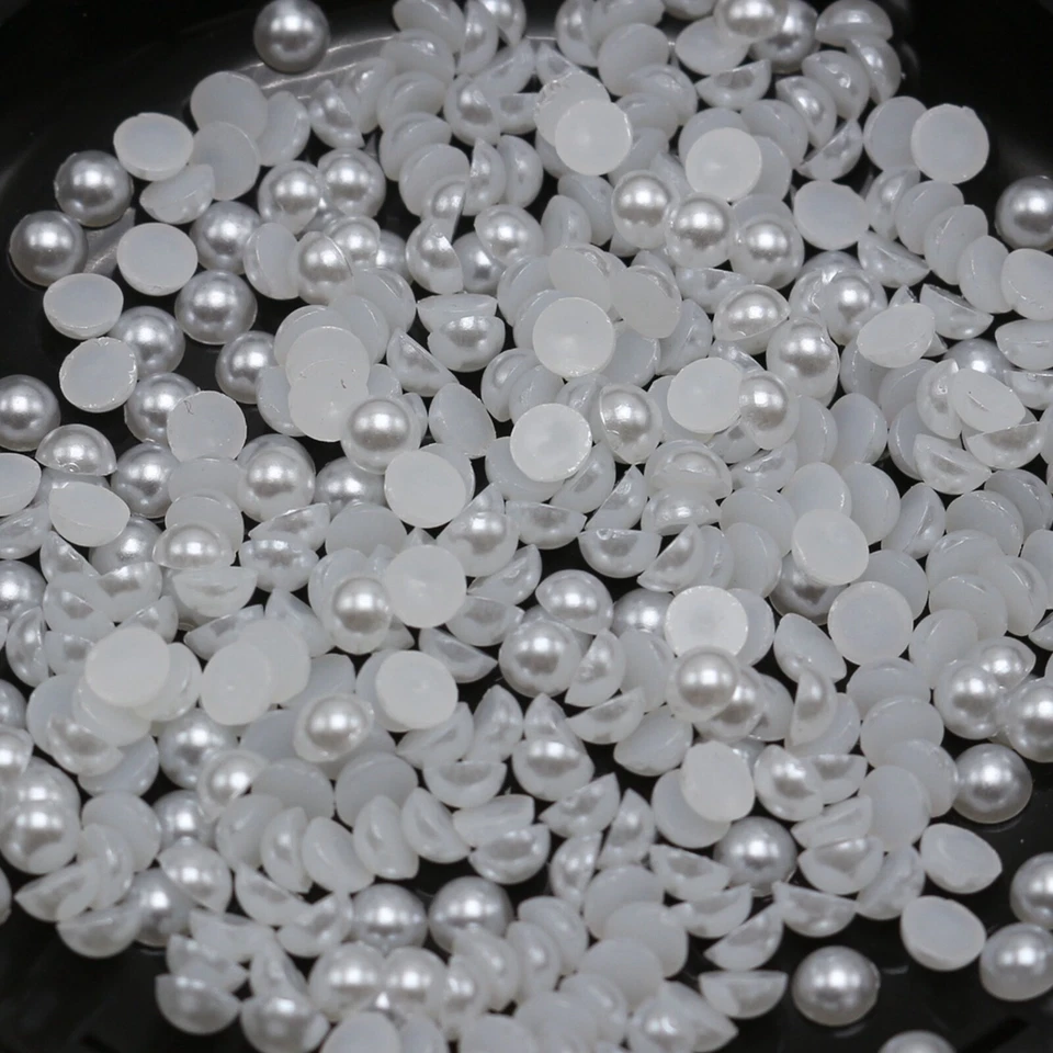 Libro de recortes artesanal de media perla blanco puro 2000 cuentas planas de 4 mm Foto 2 de 4