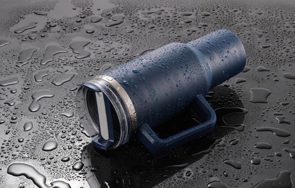 Copo de aço inoxidável isolado 40 oz com tampa alça canudo, caneca a vácuo - Imagem 2 de 4