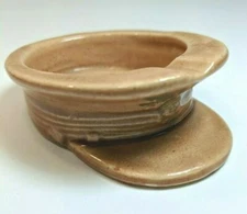 Rare Vintage Mini Brown Ceramic Army Officer Hat Ashtray