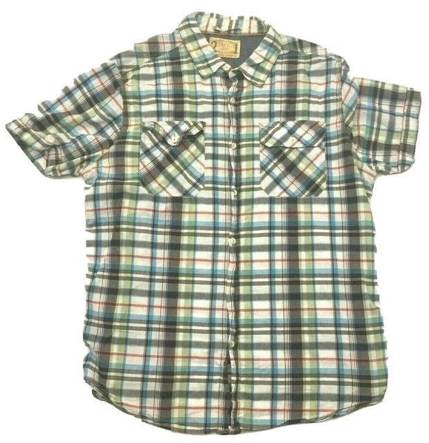 Men's MultiColor Plaid Lightweight Cotton Fitted Button Shirt XL eBay
