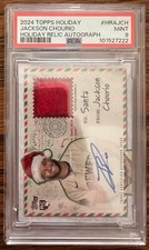 Jackson Chourio rookie Holiday relic auto psa 9