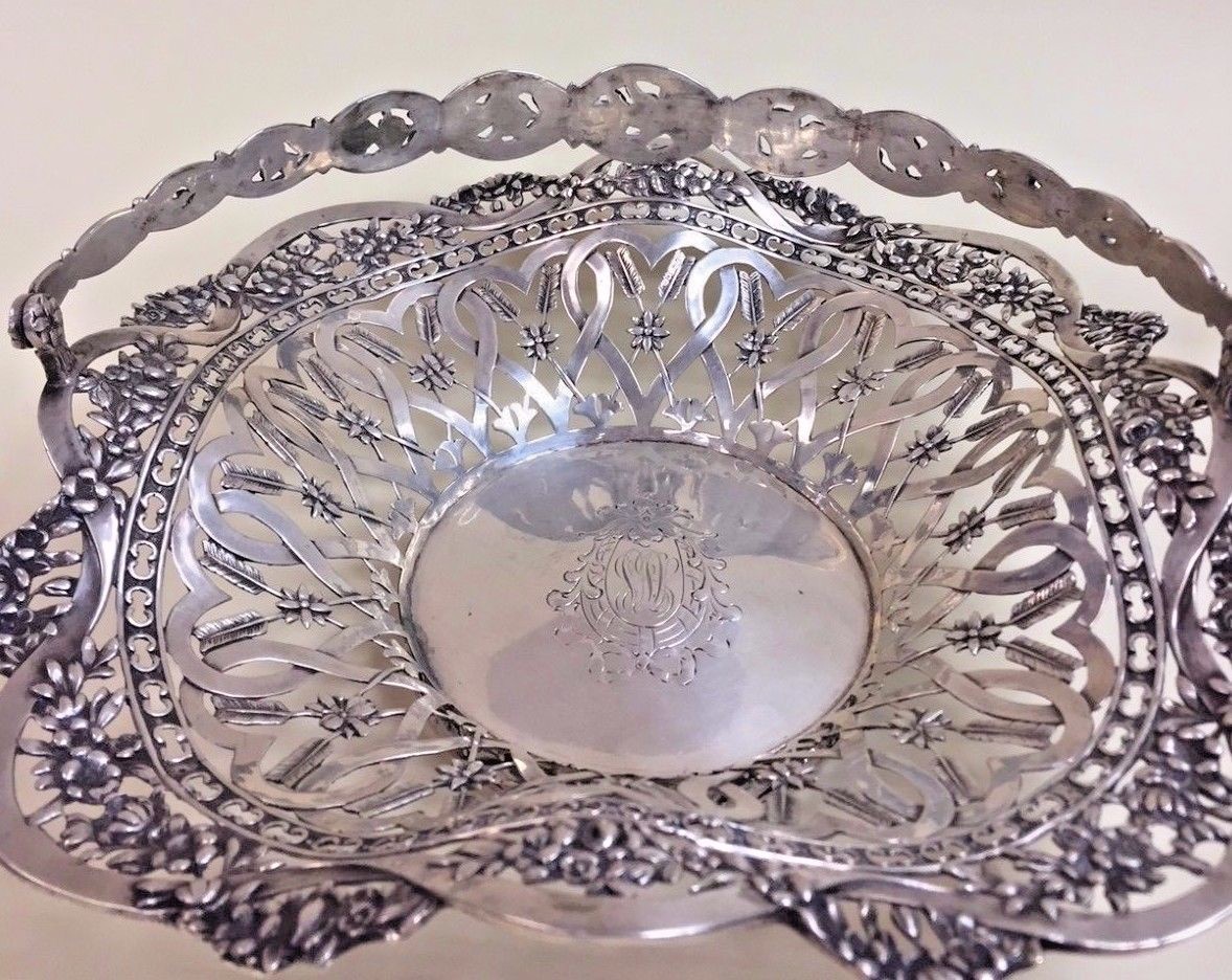Antique German 800 Silver Handled Basket | eBay
