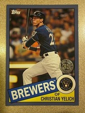2020 TOPPS #85-59 CHRISTIAN YELICH 35TH ANNIVERSARY 1985 RETRO BLUE PARALLEL