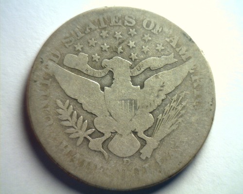 1912-D BARBER HALF DOLLAR ABOUT GOOD+ AG+ NICE ORIGINAL COIN BOBS COIN FAST SHIP - Picture 2 of 2