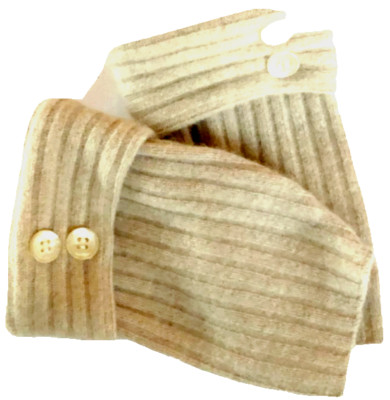 FINGERLESS GLOVES BROWN TAN 100% CASHMERE ONE SIZE FITS MOST S - M - L WOMEN OS