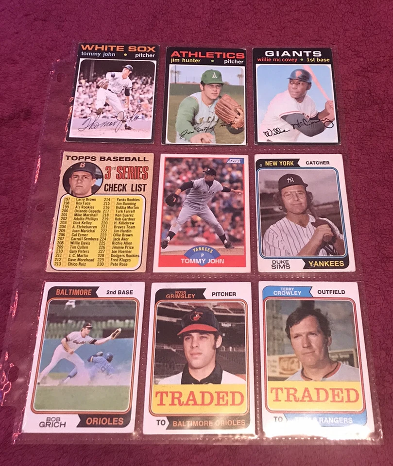 Lote de 33 tarjetas coleccionables vintage de béisbol Topps MLB 1962-1974 sin dobles Foto 4 de 4