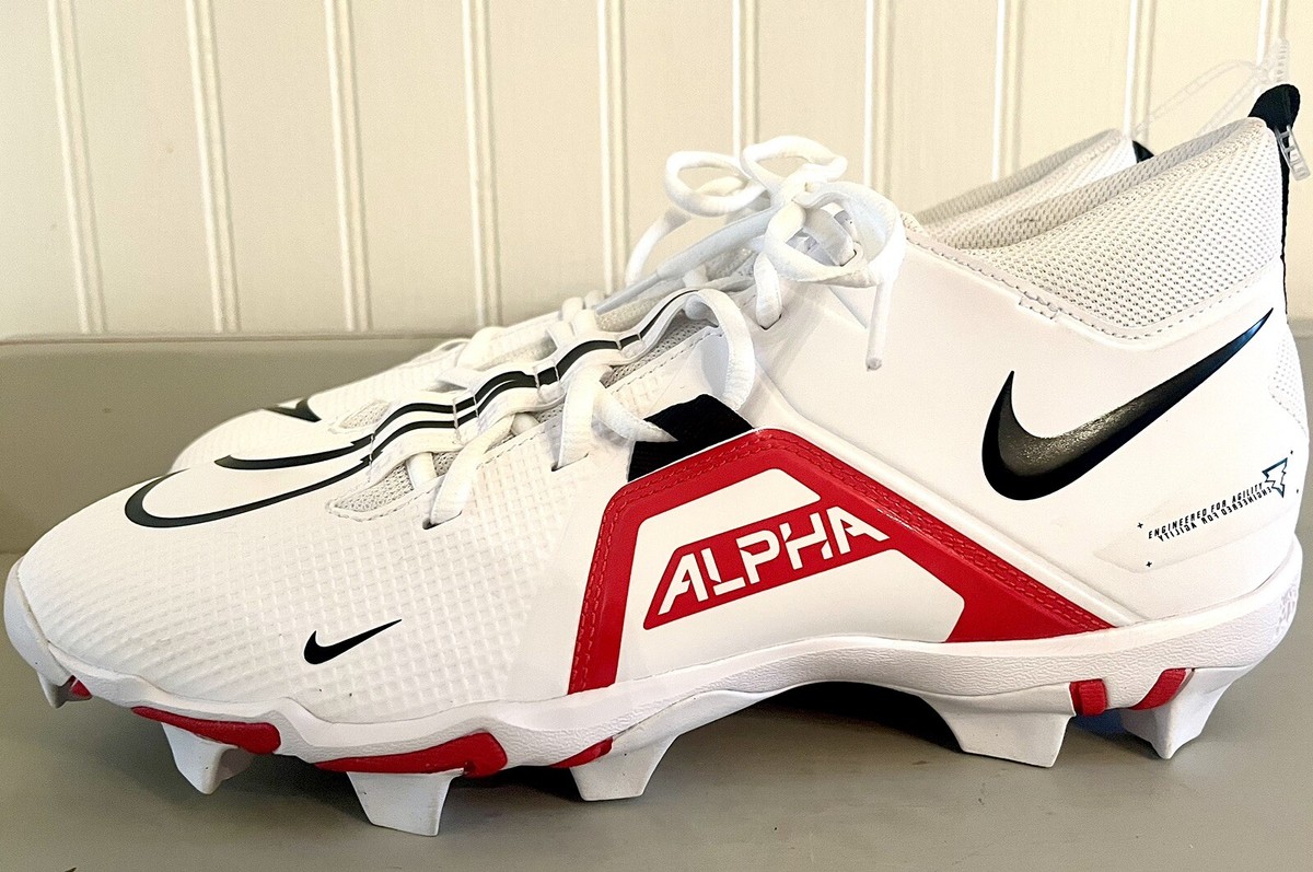 Nike Alpha Menace 3 Shark Football Cleats Red/White CV0582-103 Mens Size 11.5 Nike Alpha Menace 3 Shark Football Cleat Red White (CV0582  main image 3