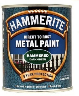 Hammerite gehämmert direkt auf Rost Metallfarbe schnelltrocknend dunkelgrün 750ml