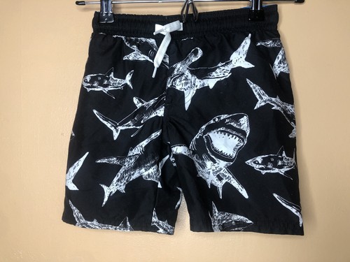 Sea Life Co Boys Size XS Swimwear Shorts Black White Shark Drawstring Waist - Picture 5 of 12