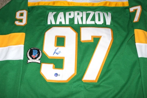 KIRILL KAPRIZOV SIGNED MINNESOTA WILD NHL HOCKEY JERSEY 1 THE THRILL BECKETT COA
