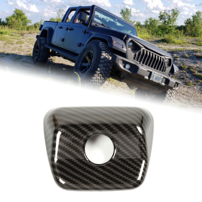 Rear Tailgate Camera Head Cover Trim Bezels For Jeep Gladiator 18+ Carbon Fiber