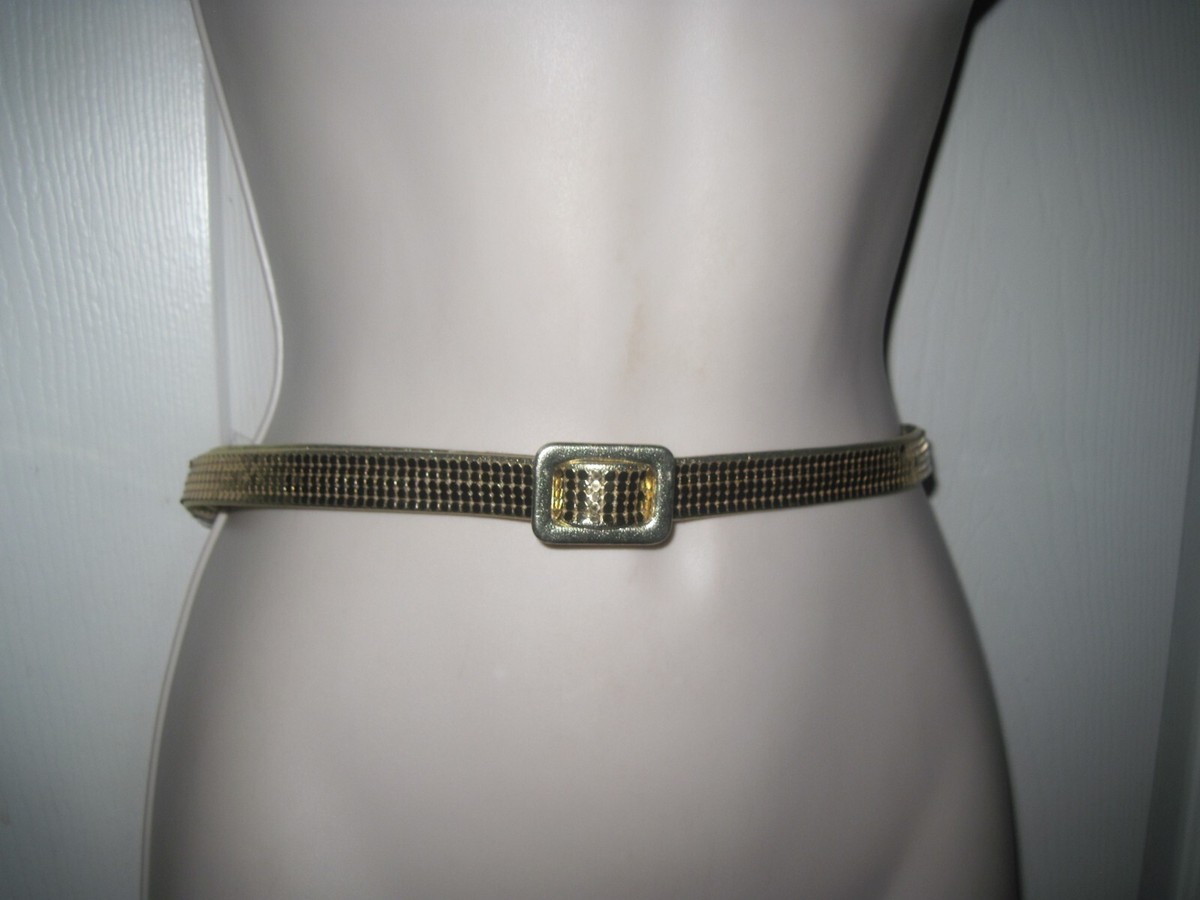Gold Chain Mail Metal Mesh Vintage 70 display picture 2