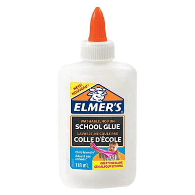 Pegamento escolar de PVA lavable blanco sin funcionamiento Elmers - ¡Haz limo! - 118 ml