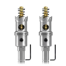 2-Pack 7/8" TCT Hole Saws for Hard Metal, Heavy Duty 22mm Tungsten Carbide Ti...