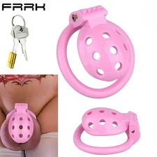 FRRK Resin Chastity Device Inverted Cage For Men Locking Belt with 4 Rings Light