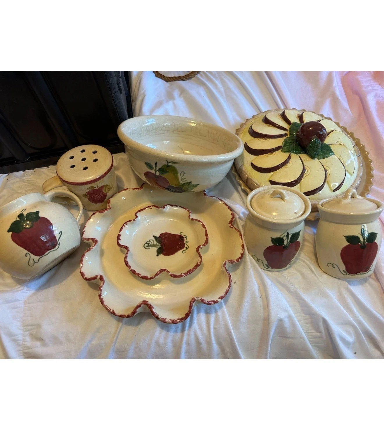 Vintage Apple Pie Dish and Apple Themed Dishes Set of 7