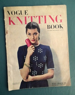 Vintage 40er Jahre Vogue Strickbuch Nr. 33 Original Schnittmuster Damen Strick 40er